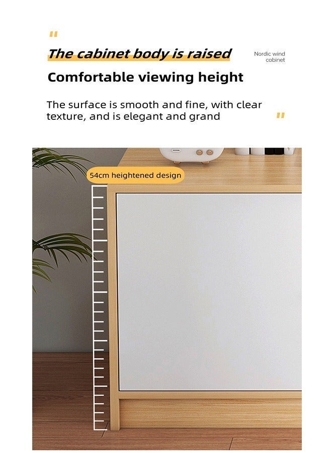 TV Cabinet,Open TV Bench with Cabinets and Drawers, Modern Media Storage Rack, Multi-Functional TV Stand, Suitable for Living Room/Bedroom 140×29×54CM - Image 5